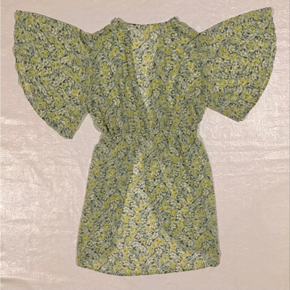 Lauren Conrad Floral Green Boho Flutter Sleeve floral swim cover-up - Picture 2 of 7